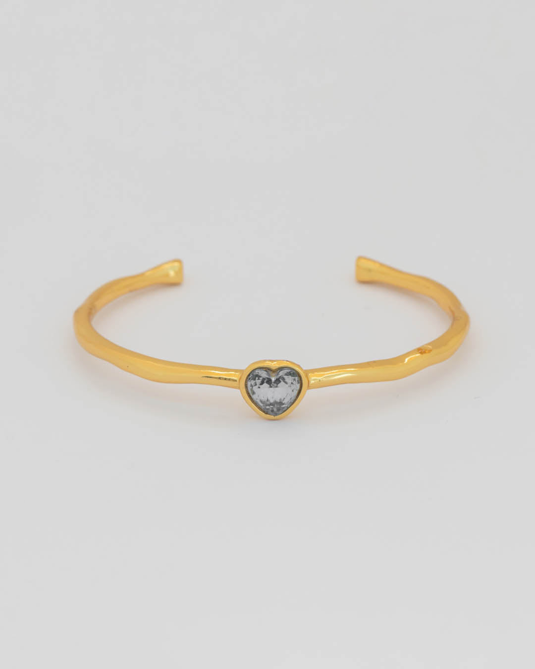Brazalete Cristal Corazón Azul Oro