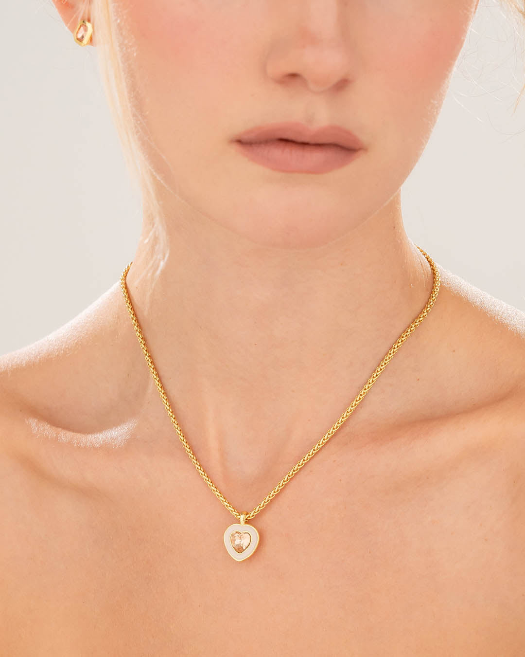 Collar Corazón Cristal Nude