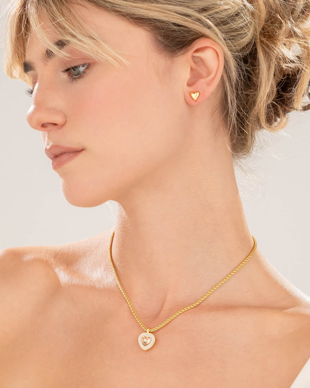Collar Corazón Cristal Nude
