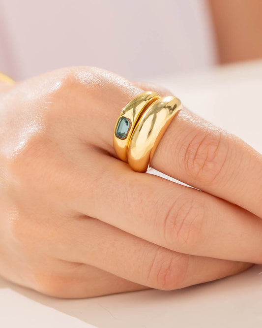 Set X2 Anillos Cristal Bold Talla 8