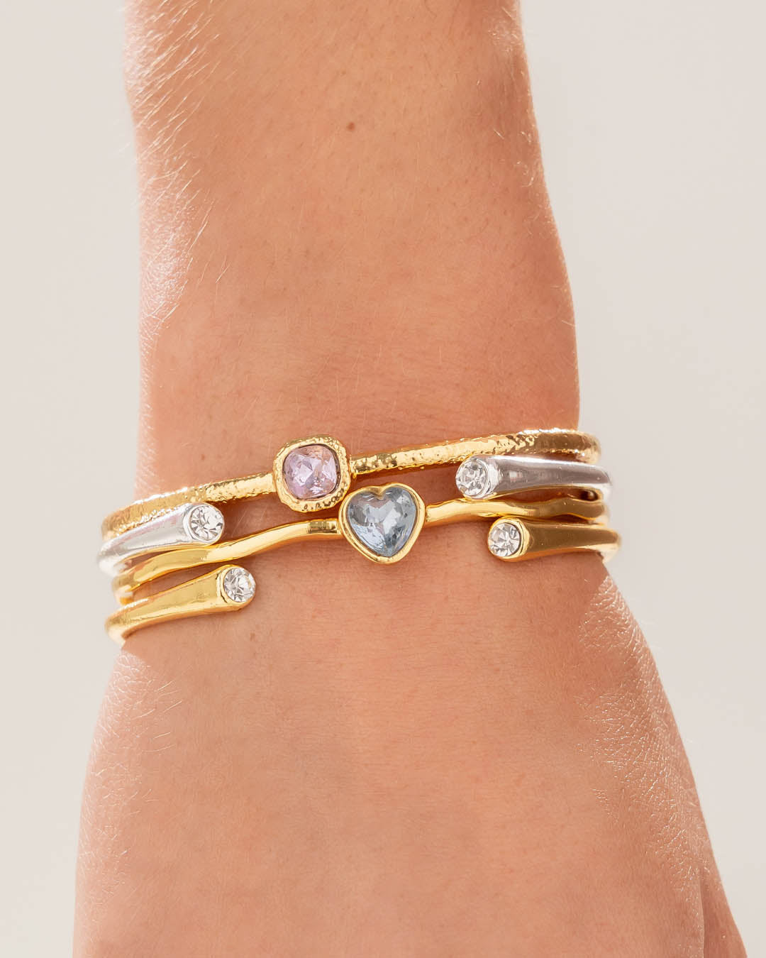 Brazalete Puntas Cristal Oro