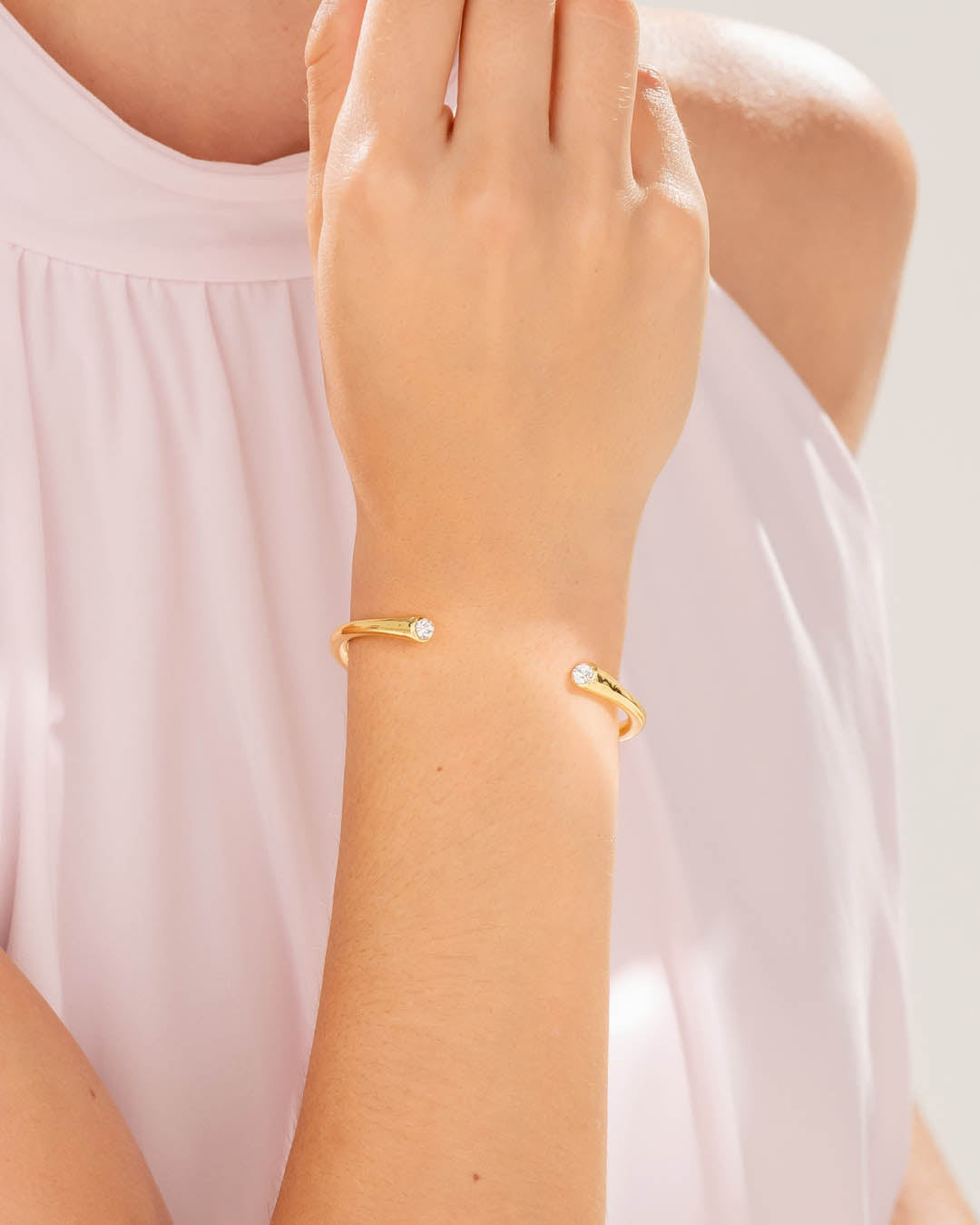Brazalete Puntas Cristal Oro