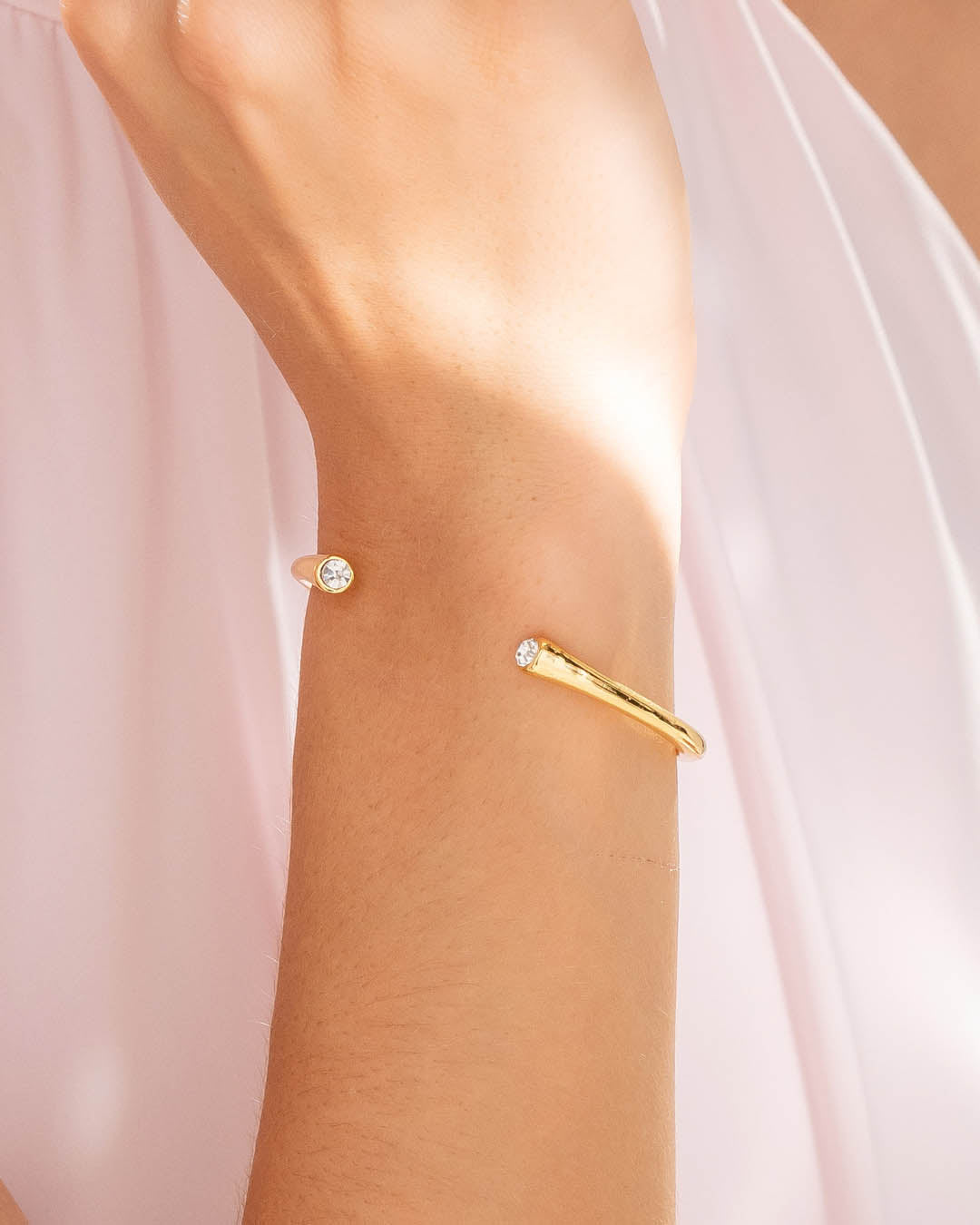 Brazalete Puntas Cristal Oro