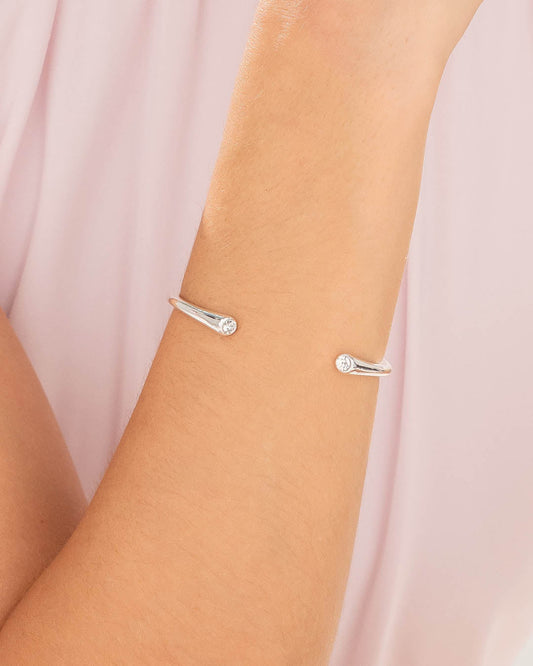 Brazalete Cristal Puntas Plata