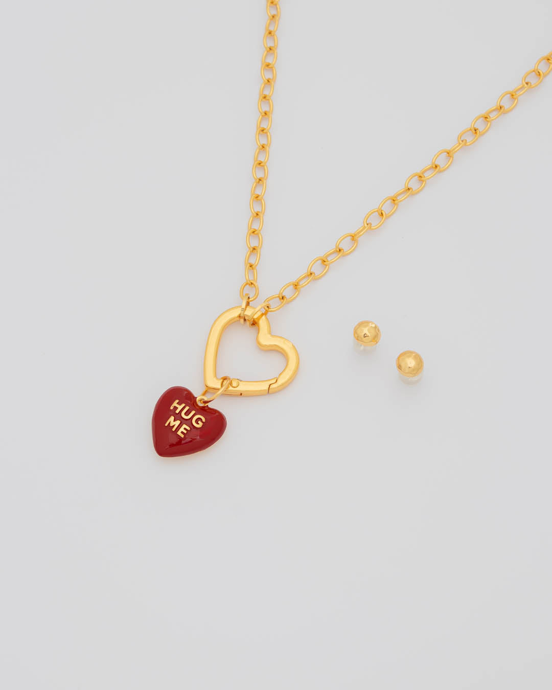 Collar Corazón HUG ME + Aretes