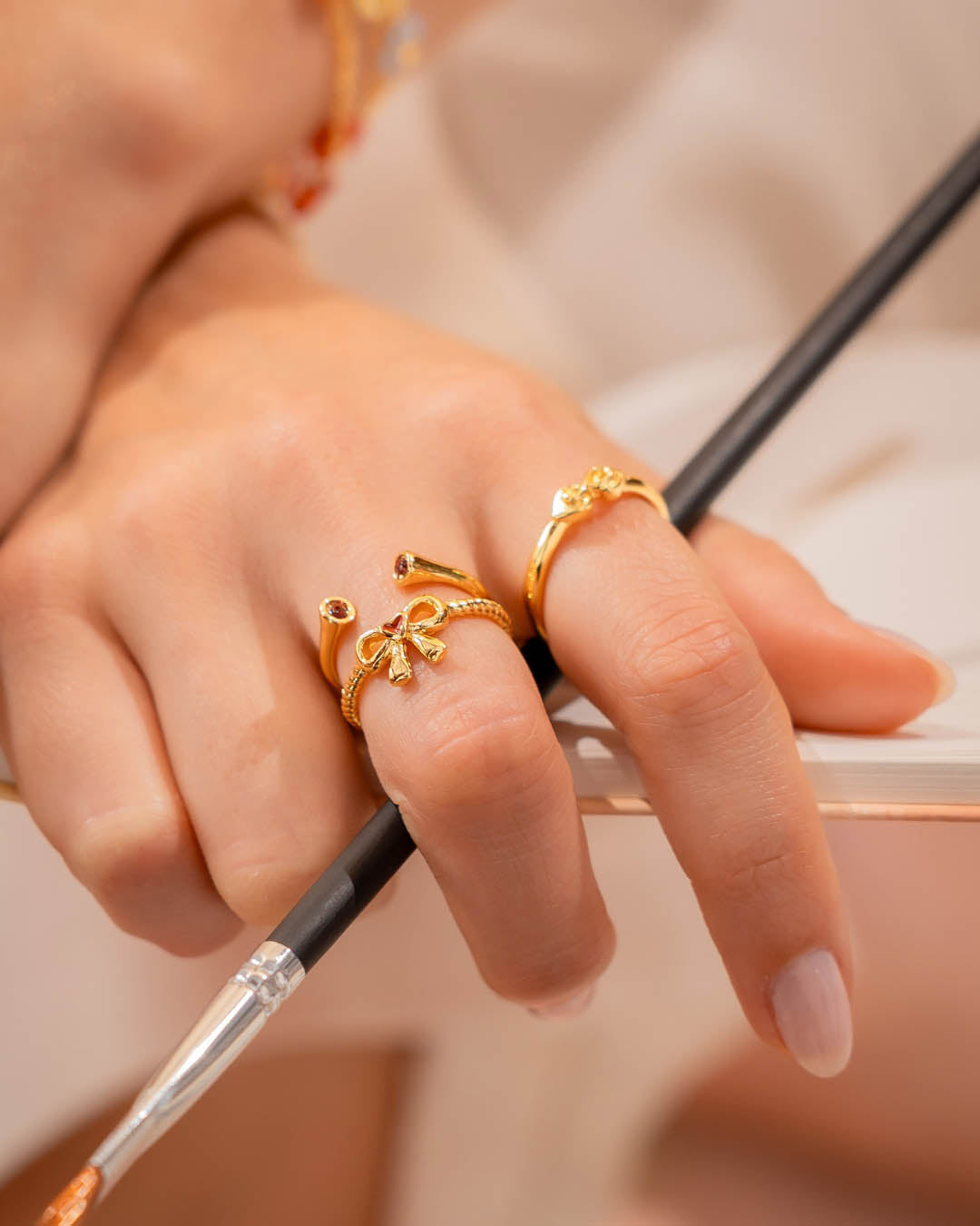 Set X3 Anillos Infinito Cristal