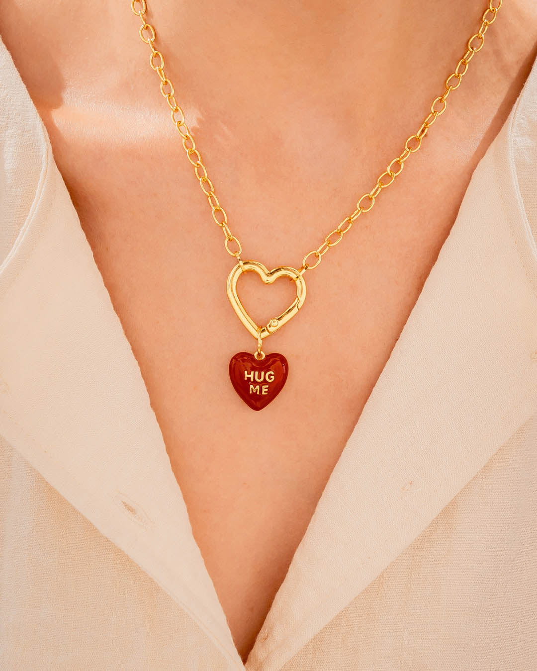 Collar Corazón HUG ME + Aretes