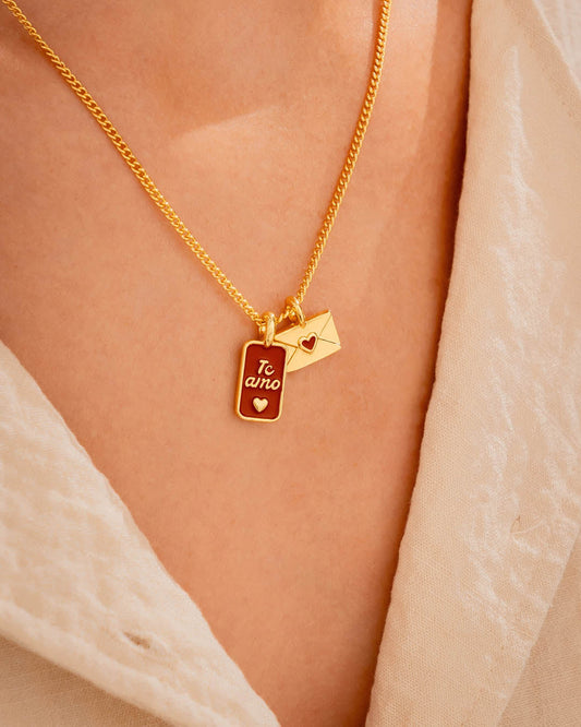 Collar Carta TE AMO + Aretes