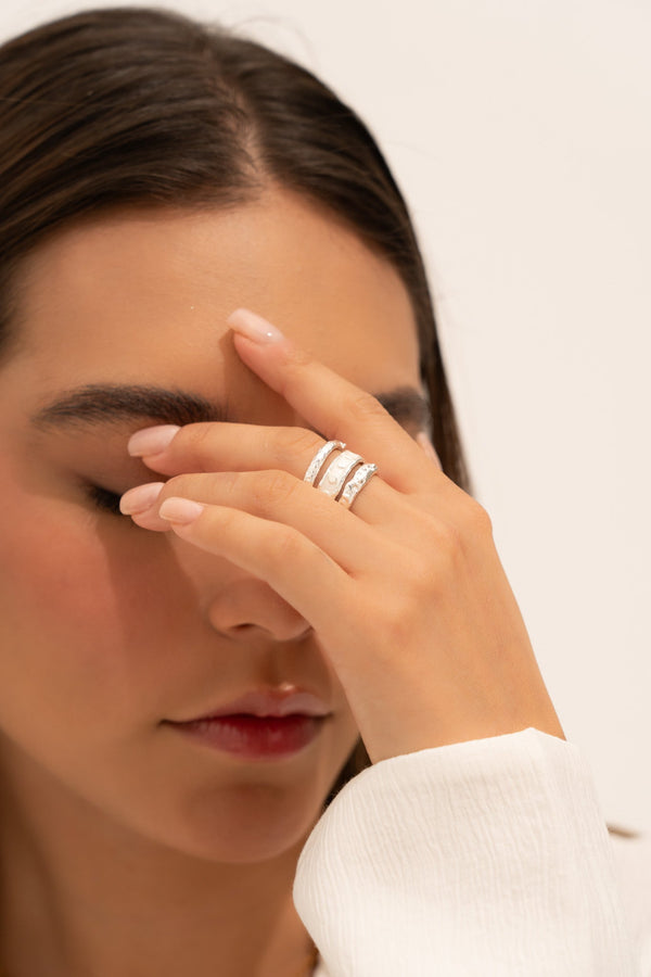 Set X3 Anillos Fase Lunar Talla 7