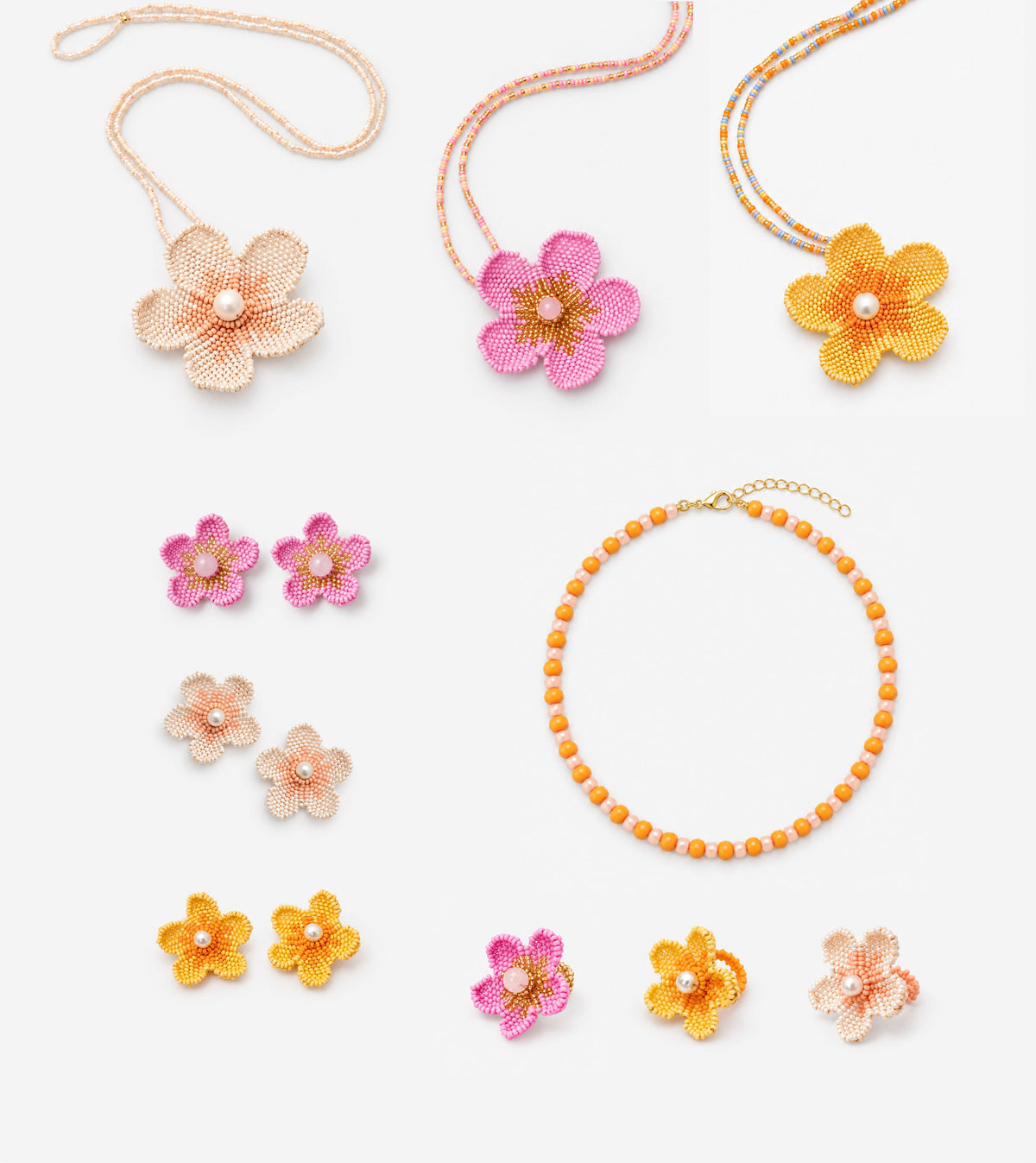 Aretes Flor Tejida Lila