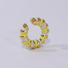 Earcuff Ondas Pintado gold/verde