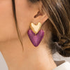 Aretes Corazón Escarcha fucsia
