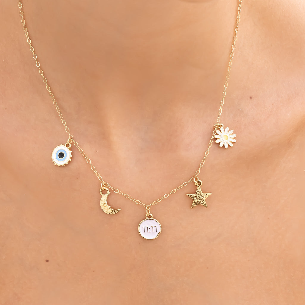Choker Con Dijes Varios + Aretes