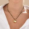 Collar Circulo Y Cuerito + Aretes