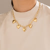 Collar Corazones Chunky gold+ Aretes