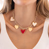 Collar Maxi Corazones + Aretes