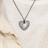 Cuerito Corazón silver Escarchado + Aretes