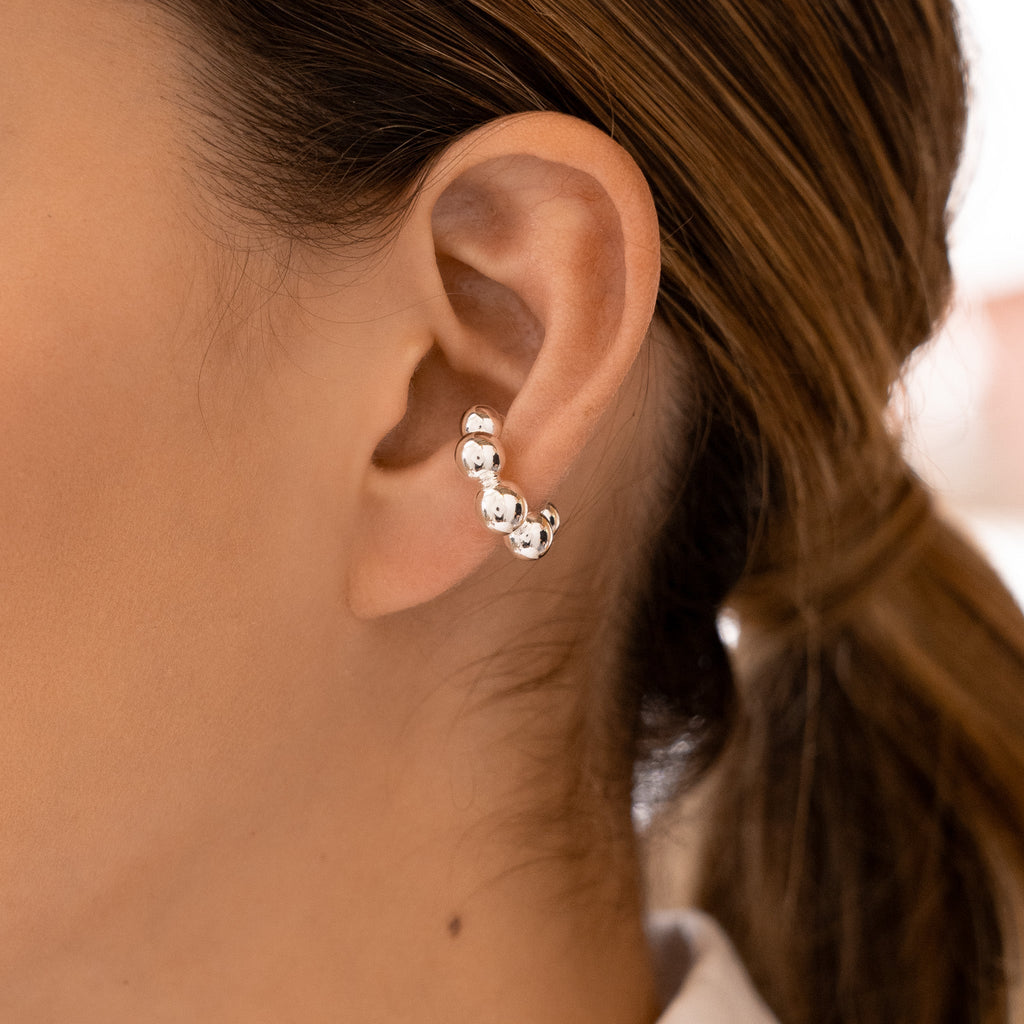 Earcuff Esferas silver