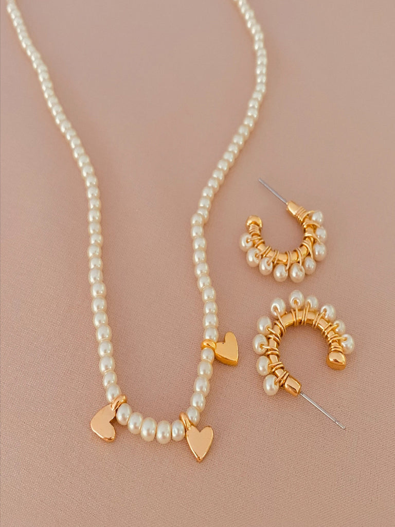 Set Choker + Aretes Perlas