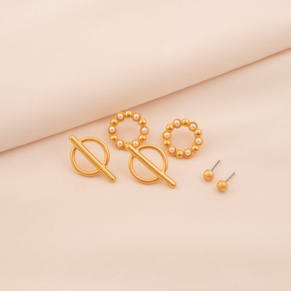 Aretes Circulos Con Perlas