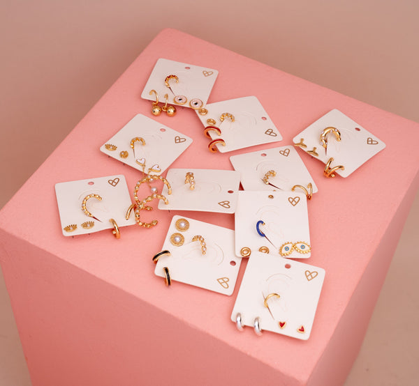 Set De 1 Par De Candongas 1 Par De Topos y 1 Earcuff