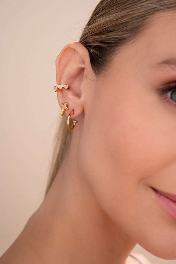 Set De 1 Par De Candongas 1 Par De Topos y 1 Earcuff