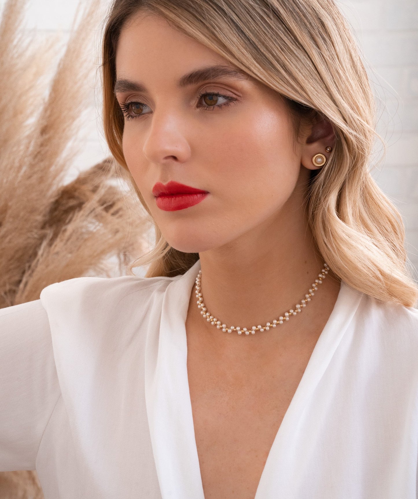 Choker Tejido Perlitas