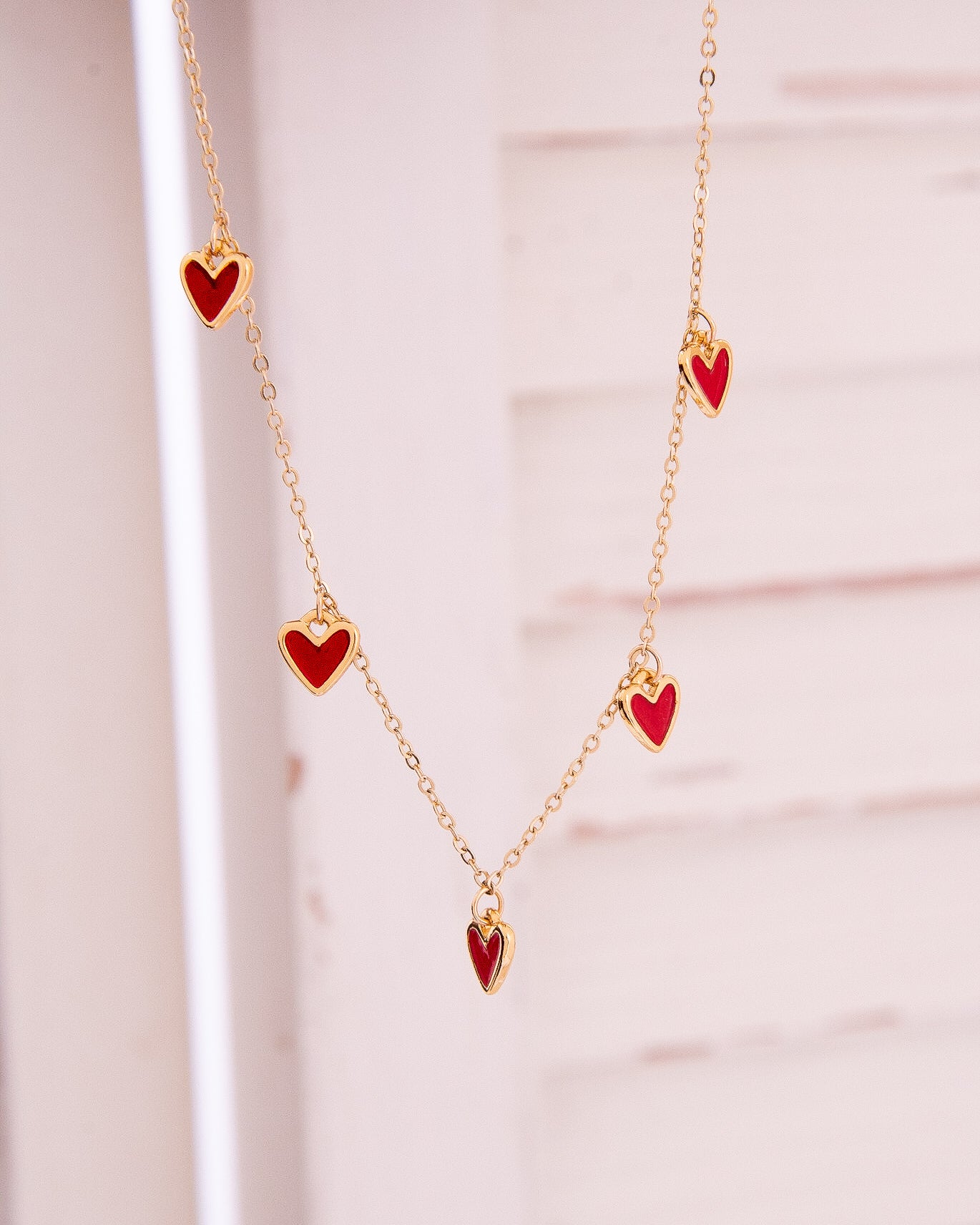 Cadena Multi Corazones Roja