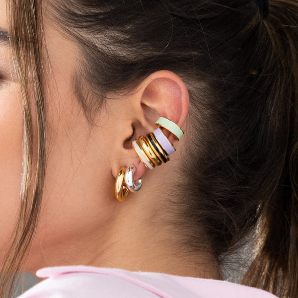 Earcuff Gold Pintado negro