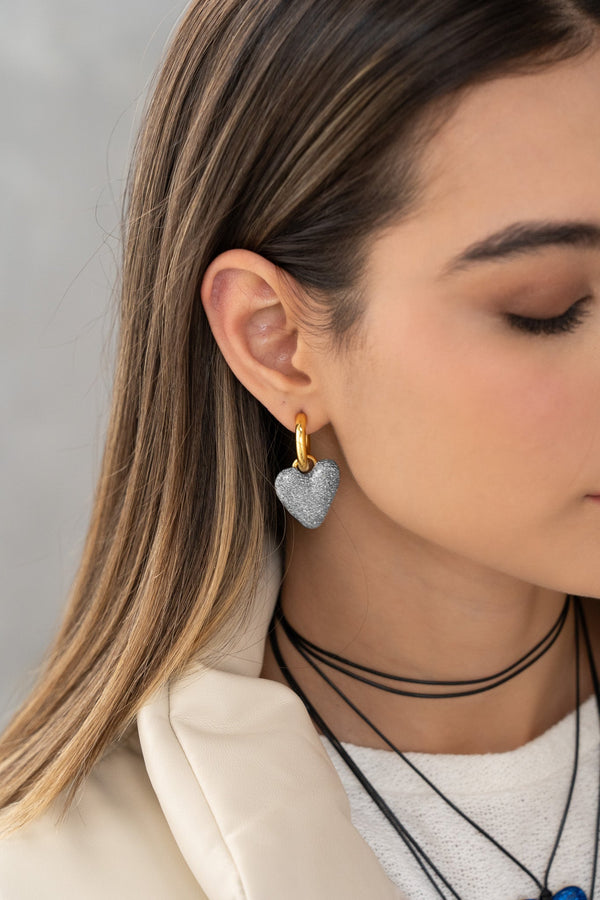 Candongas Doradas 2 En 1 Escarcha silver