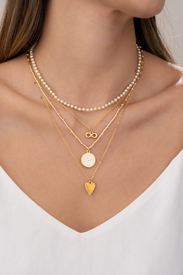 Set Collar Corazón Infinito + Aretes