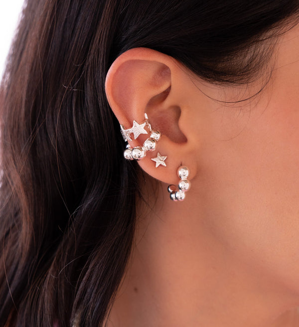 Earcuff Esferas silver