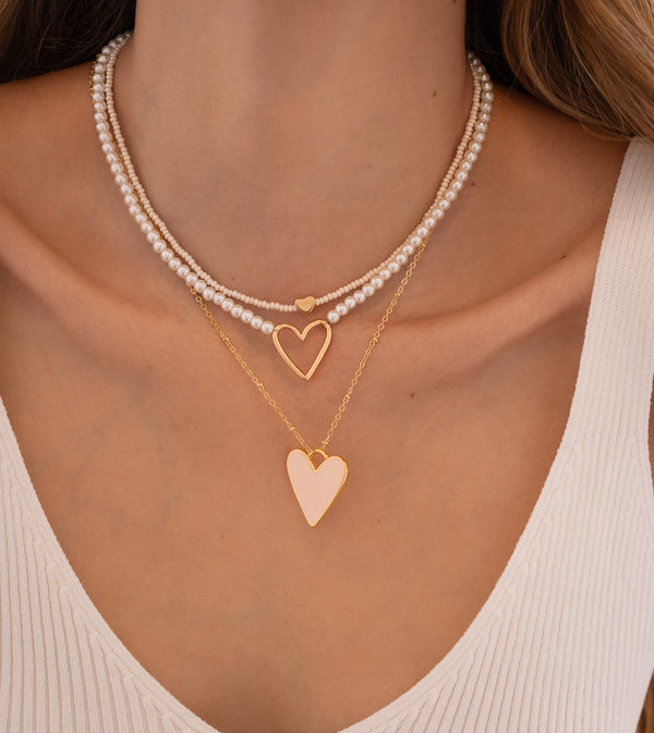 Set Collar Corazones + Aretes