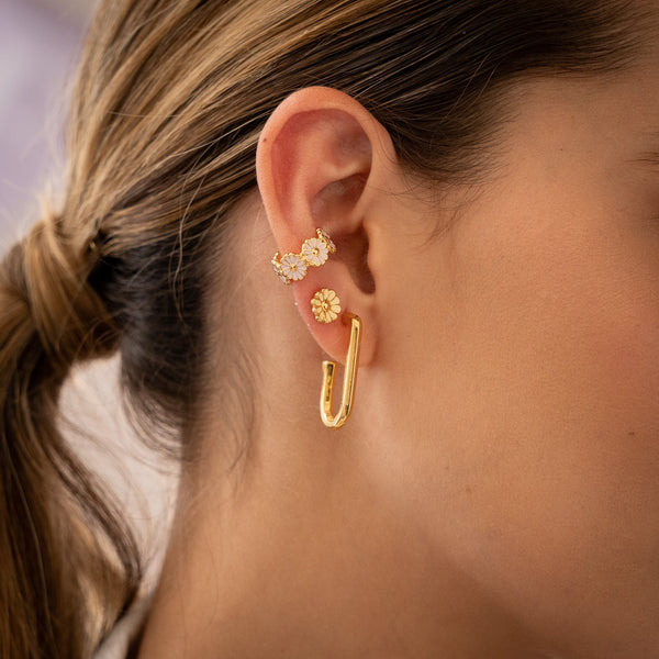 Set De 1 Par De Topos + 1 Par De Candongas Y 1 Earcuff