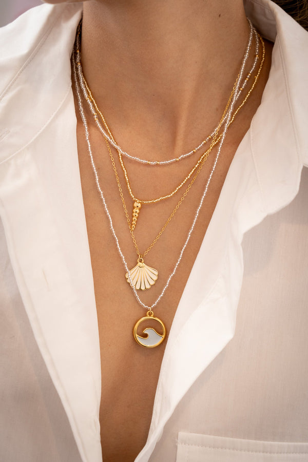 Set Collar Dijes Marinos + Aretes