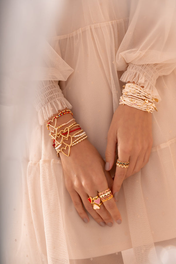 Set Pulseras x3 Heart gold