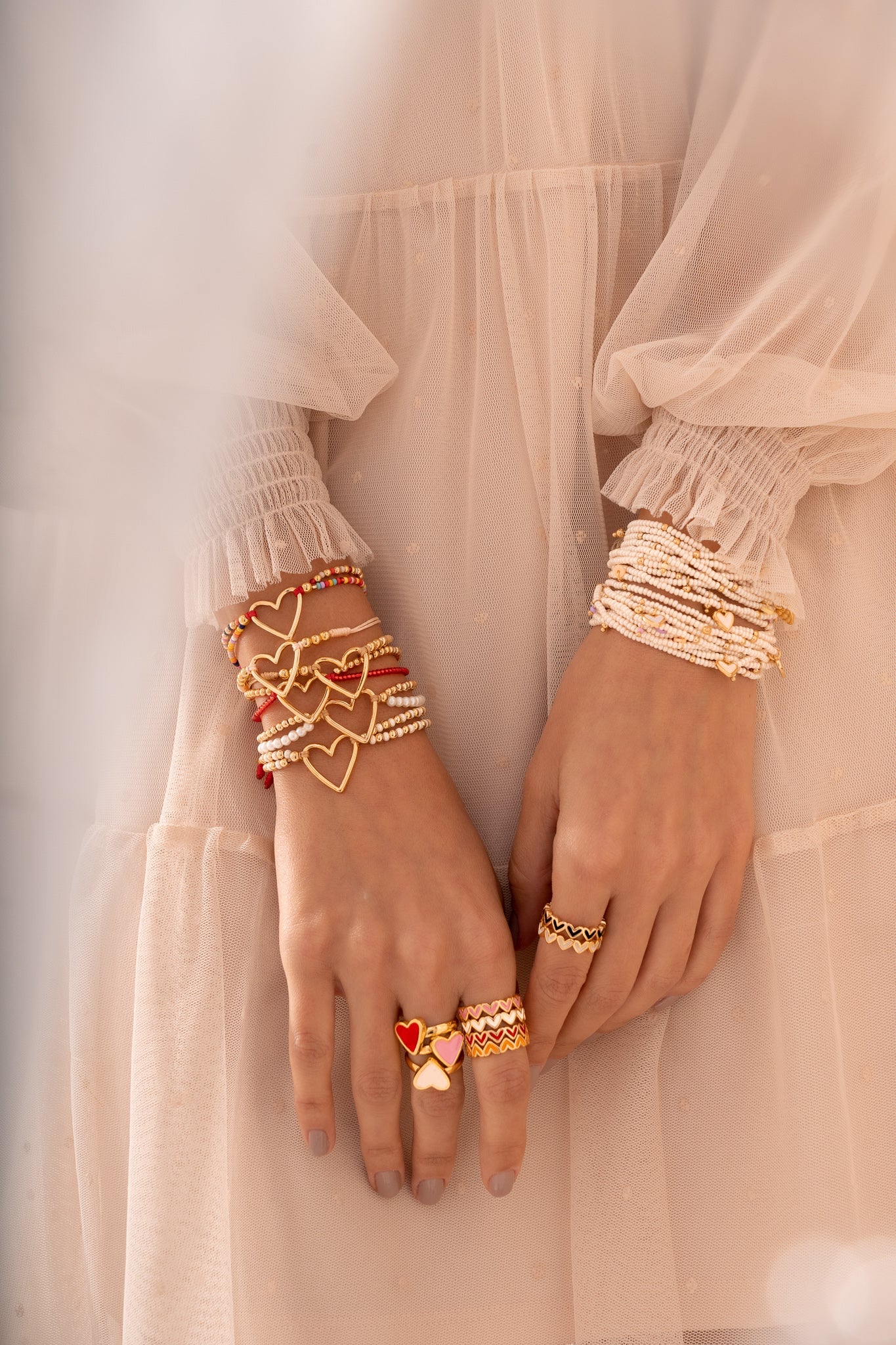 Set Anillos x2 Multicorazones Basic