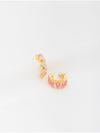 Set Ear Cuff x2 Multicorazones Fucsia Y Lila