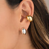 Set De 1 Par De Candongas + 1 Earcuff Oro Y Plata