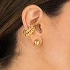 Set De 1 Par De Topos + 2 Earcuff Círculos gold