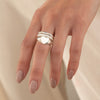 Set X3 Anillos Básicos Corazón silver
