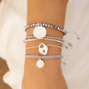 Set X5 Pulseras Silver + Aretes
