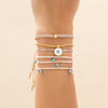 Set X6 Pulseras Con Dije Nazar + Aretes