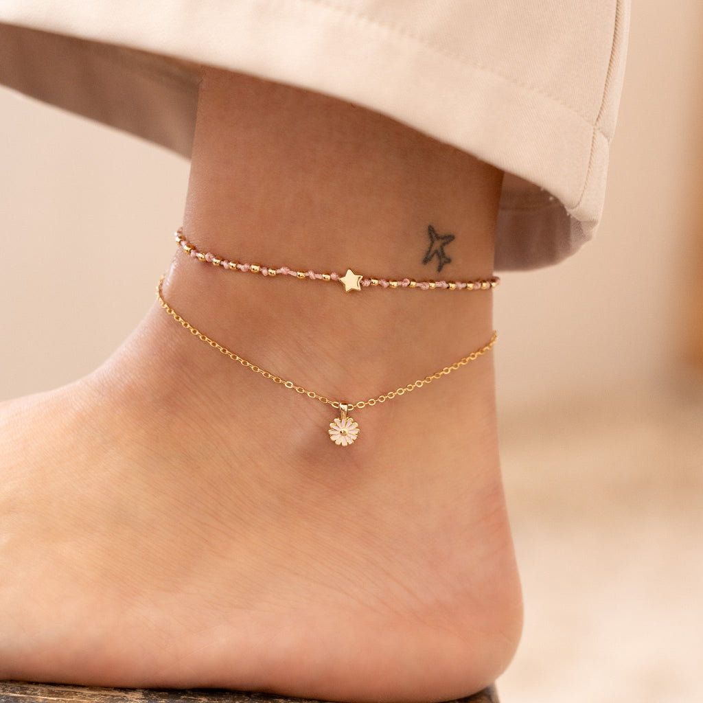 Tobillera Margarita + Aretes